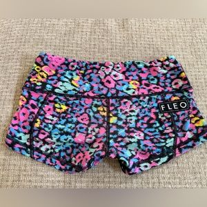 FLEO LOW RISE 2” CrossFit short XS rainbow cheetah print
